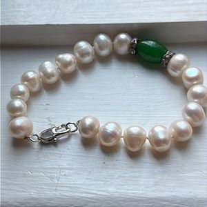 Natural pearl fresh water rhinestones bracelet